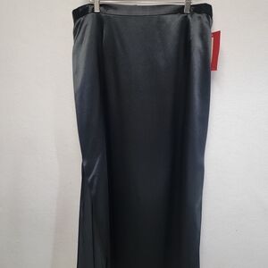 JS Collections Black Maxi Skirt Lined Double Side Slits Womens Size 14